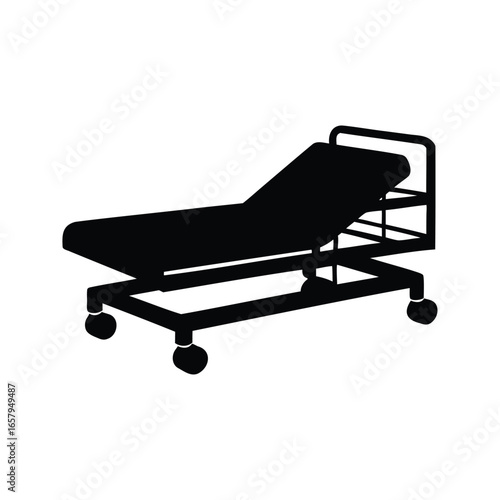 Silhouette of a Hospital Gurney, representing Healthcare and Medical Services, Hospital journey silhouette vector illustration