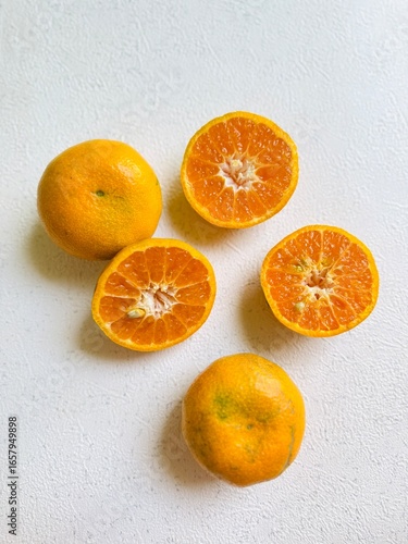 Close-Up of Fresh Tangerines 