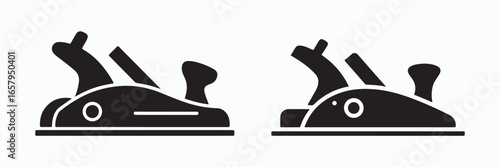 Set of wood plane fill icons isolated on white background