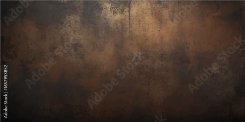 Dirty old vintage brown and grey textured grunge metal and wood backdrop with a rough, rusty surface pattern