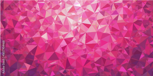Abstract pink geometric background with triangles and mosaic pattern