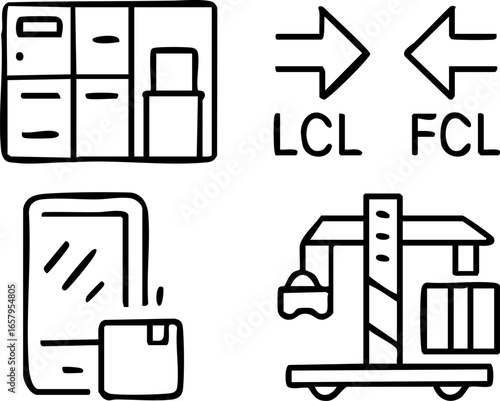 Shipping and Logistics Icons Set.