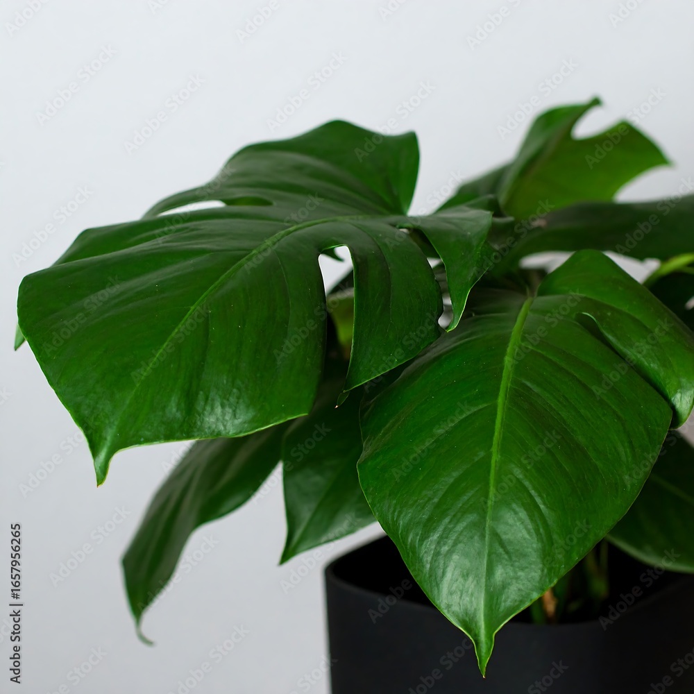 Obraz premium Close-up of lush green plant leaves