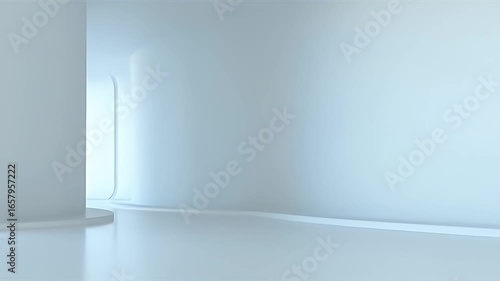 Wallpaper Mural Minimalist White Interior Design with Curved Lines and Bright Lighting Torontodigital.ca