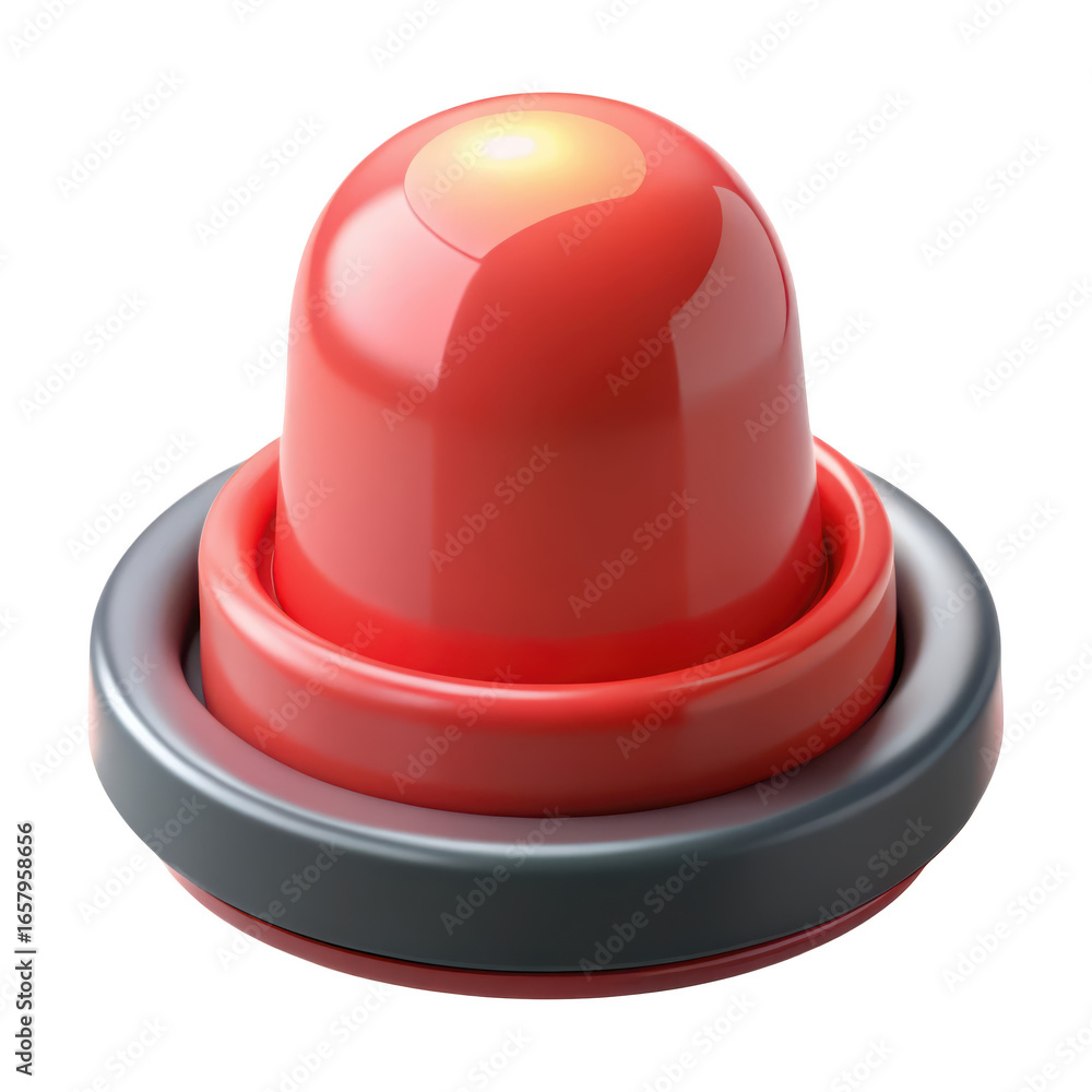 Fototapeta premium A red emergency siren for urgent alerts isolated on transparent background