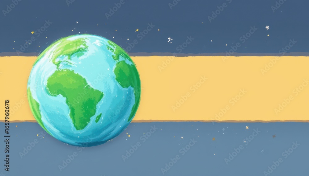 Fototapeta premium create a pastel style graphic illustration of the earth on a white background to celebrate earth day, focus on themes of environmental care and ecology