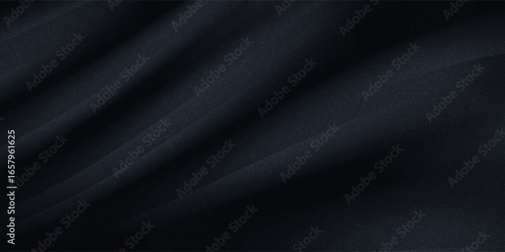 Obraz premium Black dark gray blue abstract elegant background. Drapery. Curtain. Fabric material. Soft folds. Wave stripe line. Gradient.