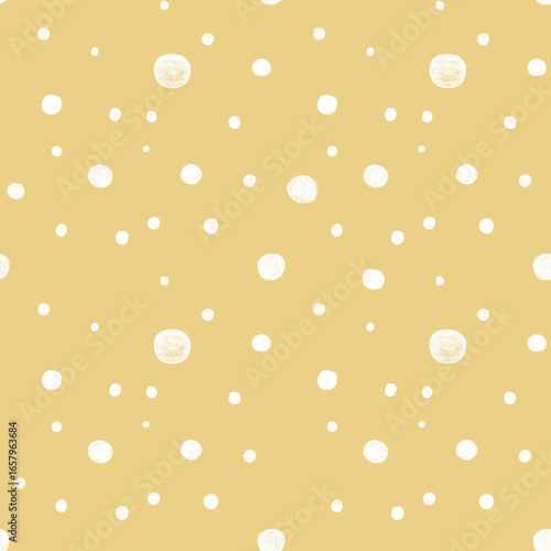 Seamless pattern with yellow polka dots.