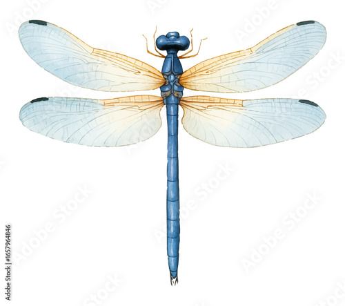 watercolour clipart of a dragonfly0103a