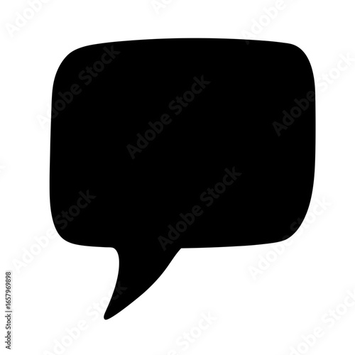 Simple black speech bubble with rounded corners on a white background