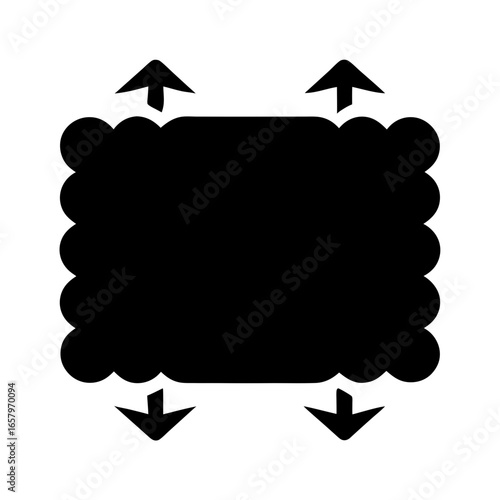 Compress Expand Icon with Arrows and Rounded Border in Black and White