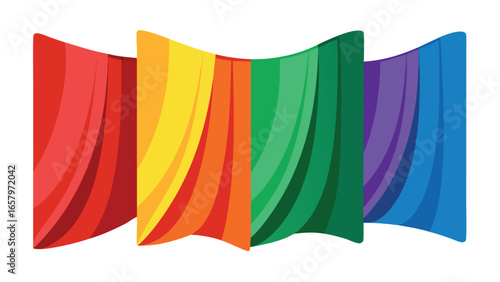 Vector art of vibrant rainbow colored fabric panels