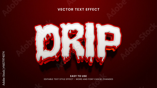 editable text effect drip 3d style premium vector 