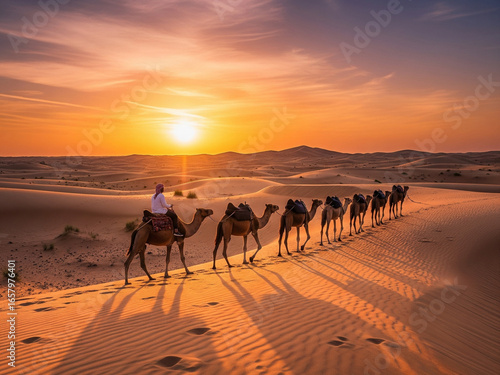 camels in the sahara desert