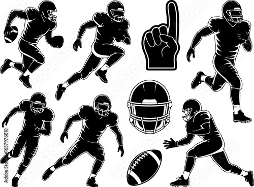 American Football Victory Action football, victory, sports, athlete, action, running,  Vector bundle