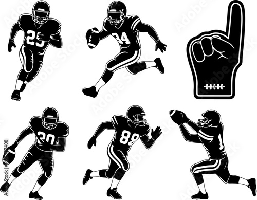 American Football Victory Action football, victory, sports, athlete, action, running,  Vector bundle