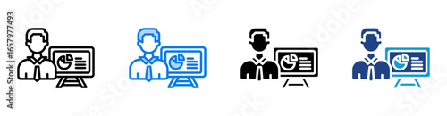 Presentation icon set multiple style collection