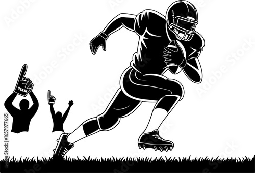 American Football Victory Action football, victory, sports, athlete, action, running,  Vector bundle