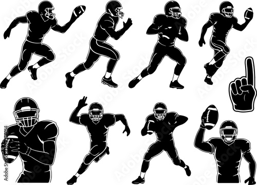 American Football Victory Action football, victory, sports, athlete, action, running,  Vector bundle