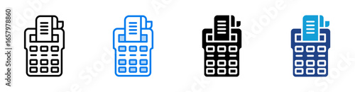 Payment terminal icon set multiple style collection
