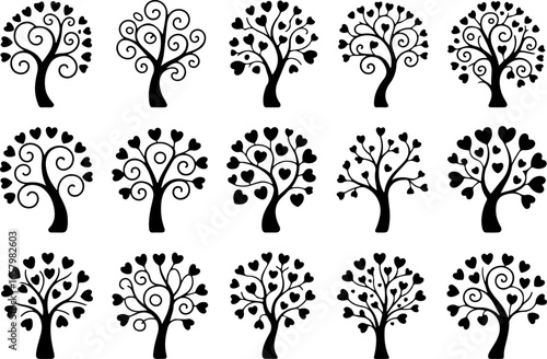 Romantic Couples in Heart love, Tree vector bundle