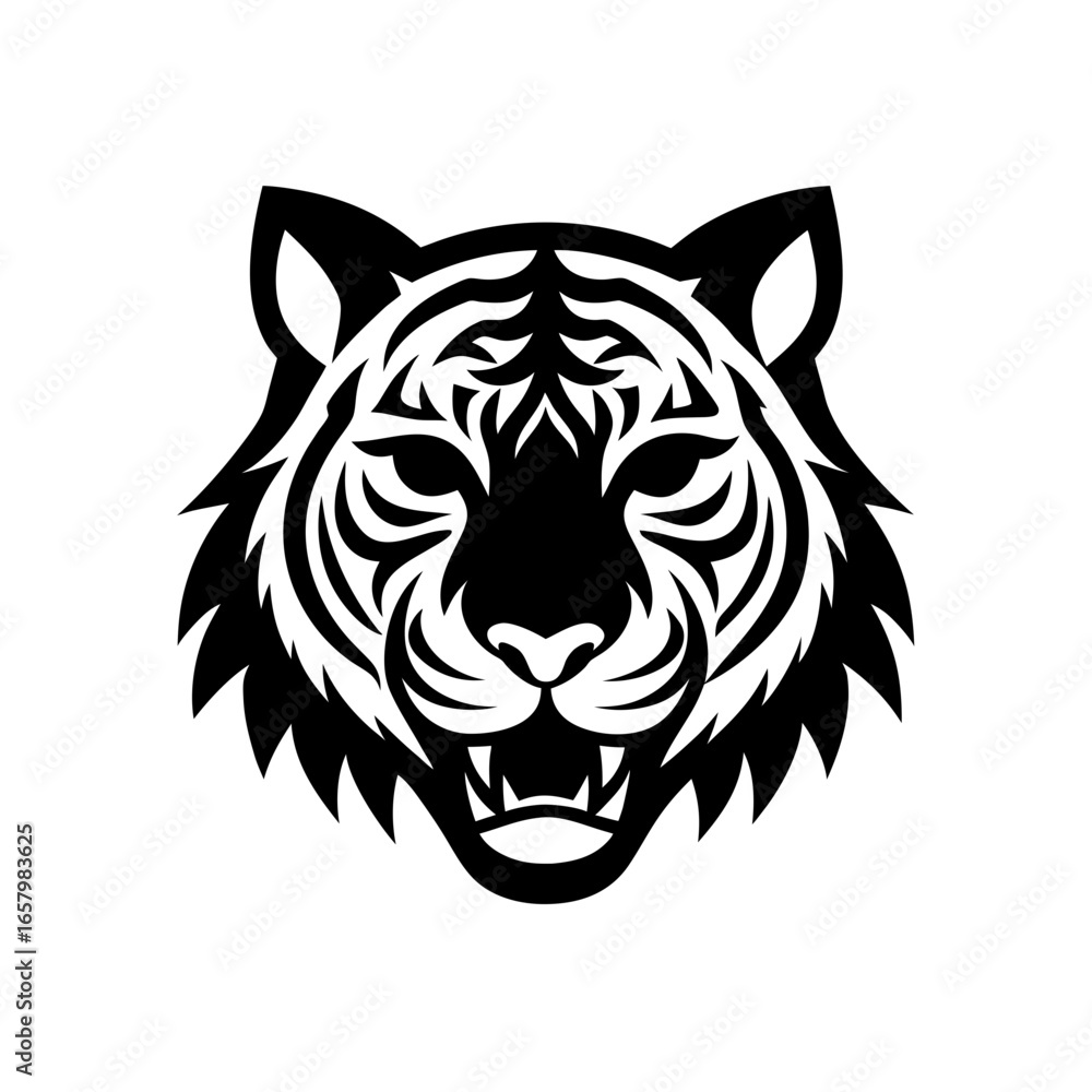 Fototapeta premium Tiger head tribal tattoo
