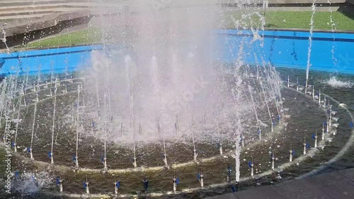 Video of an artesian fountain in Baia Mare city, Romania. 4K