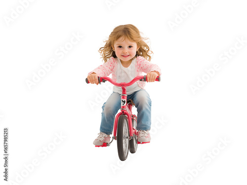 A young girl riding a bicycle