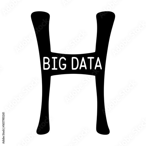 Bold black stylized letter H representing the term Big Data concept