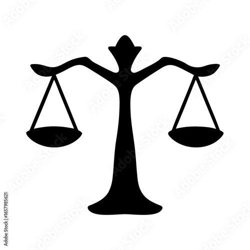 Black Silhouette of Scales of Justice Signifying Fairness and Legal Processes