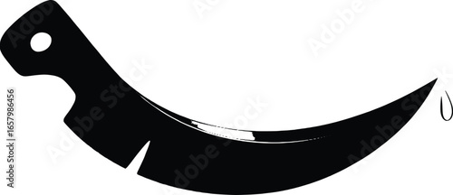 Black karambit knife silhouette on white background