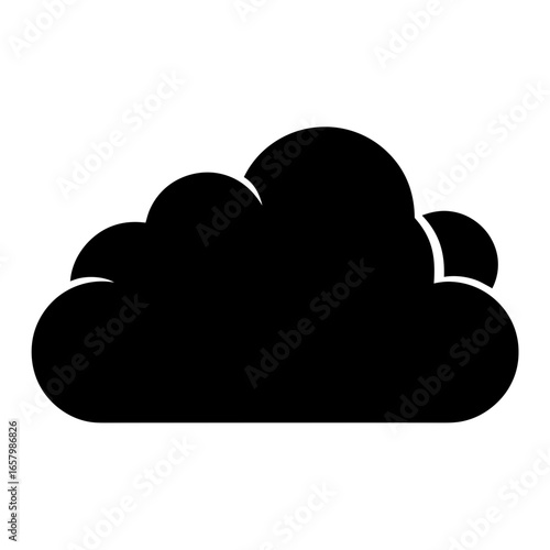 A black cloud illustration for weather forecast and computing concepts