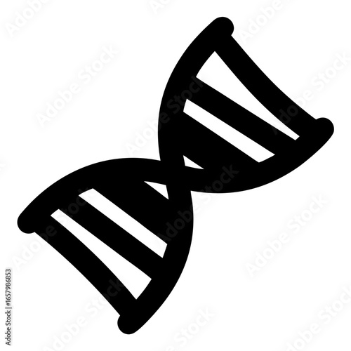 Simplified black and white DNA strand depiction suitable for use in logos