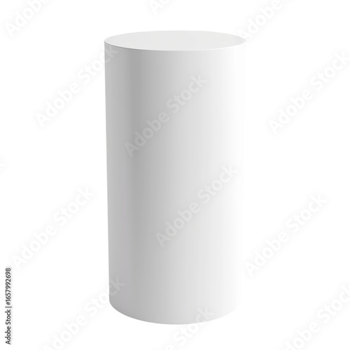 White cylinder on black background