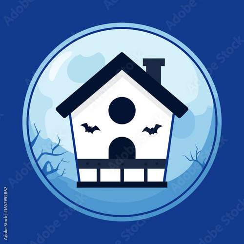 Spooky Birdhouse with Bats in a Bubble, Halloween Decoration