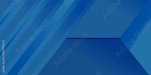 Abstract blue background with glowing geometric lines. Modern blue gradient square shape design. Futuristic technology concept. Suit for brochure, corporate, website, poster, banner, cover modern