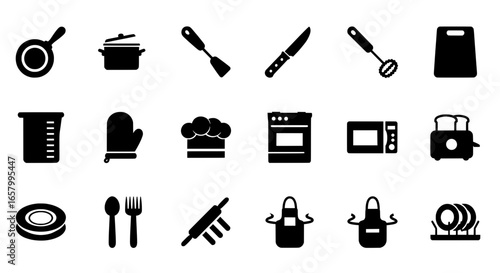 Kitchen Utensils and Appliances Icons