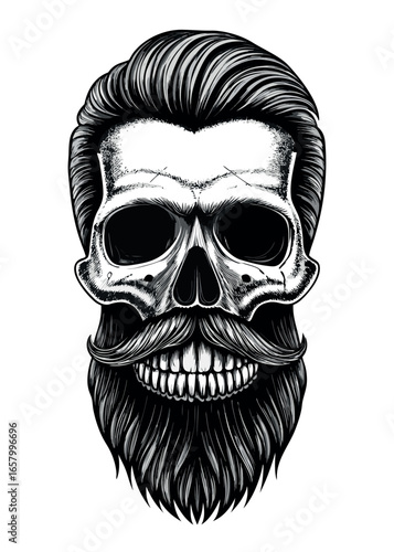 A scary skull and crossbones symbol vector illustration for Halloween or a tattoo of death and danger