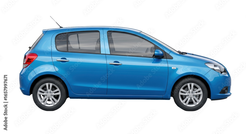 Obraz premium Isolated Small Blue Car
