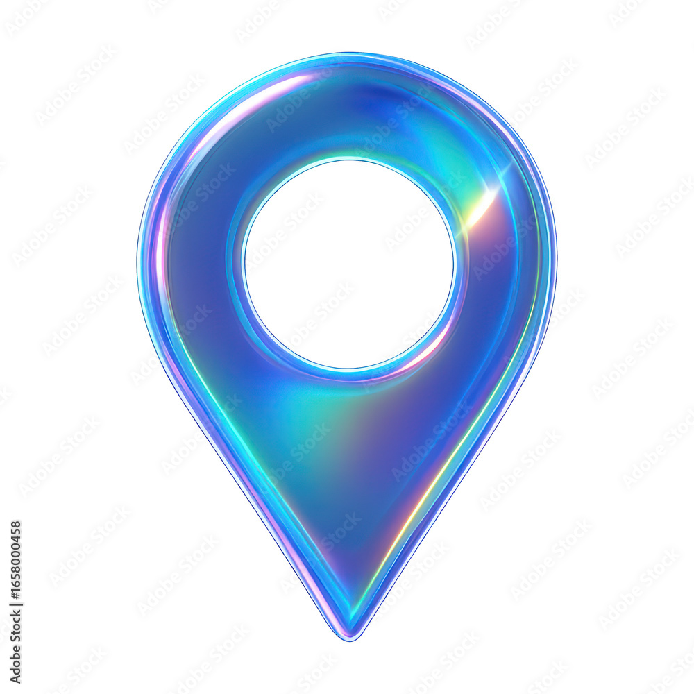 Fototapeta premium PNG Holographic location pin icon