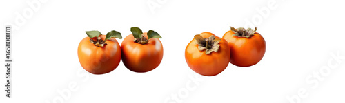 ripe persimmons isolated on white background.