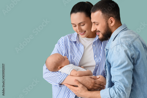 Happy parents with their li...