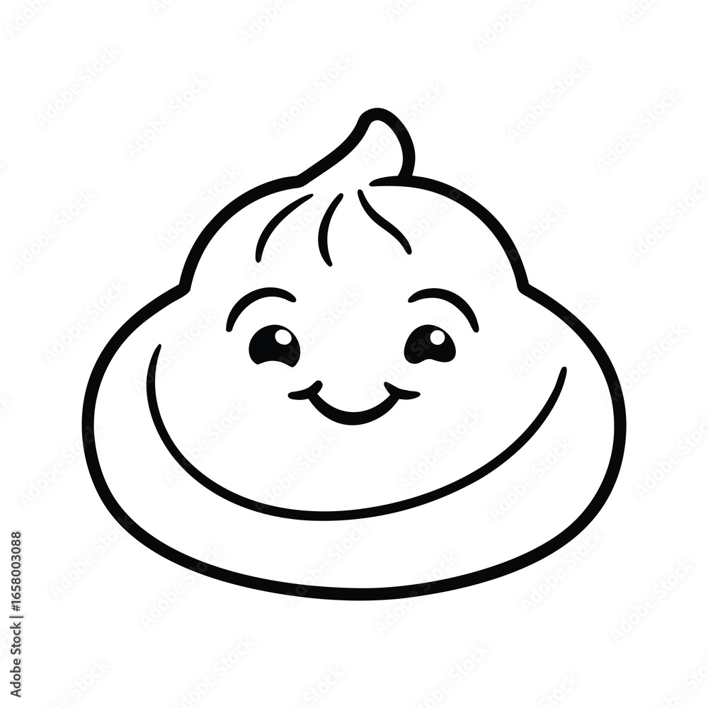 Obraz premium happy dumpling graphic design on white background
