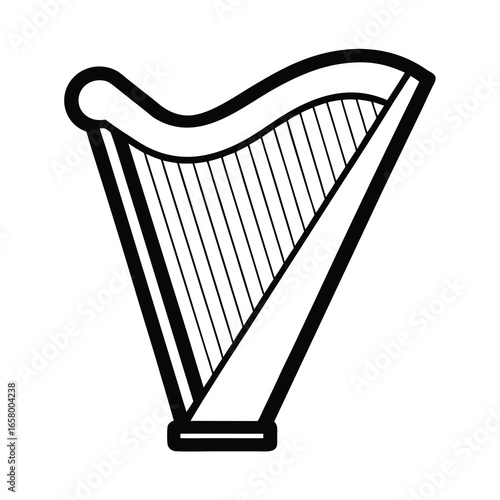 irish harp vector illustration on white background