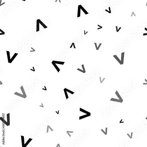 Seamless vector pattern with less symbols, creating a creative monochrome background with rotated elements. Illustration on transparent background