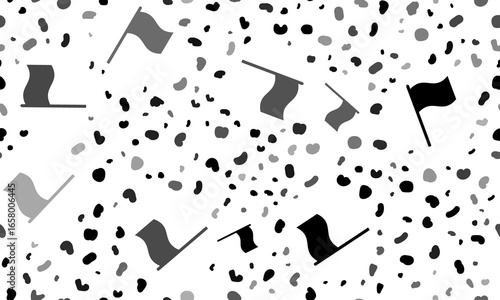 Abstract seamless pattern with flag symbols. Creative leopard backdrop. Illustration on transparent background