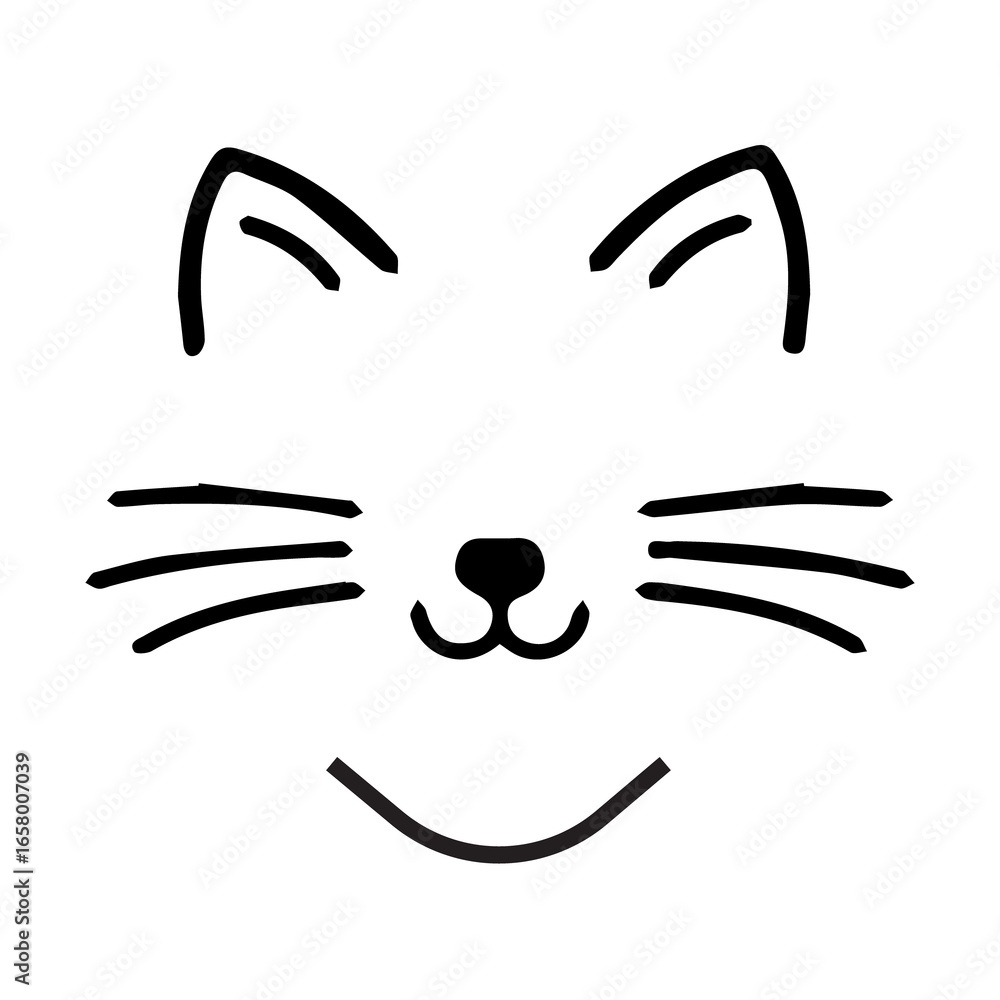 Obraz premium Cat Face Silhouette vector