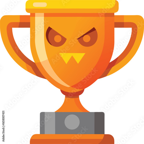 Halloween Trophy Awards Evil Trophy Cartoon Illustration