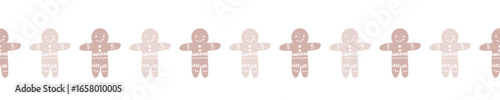 Winter decorative border with gingerbread man