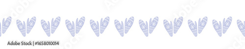 Winter decorative border with mittens